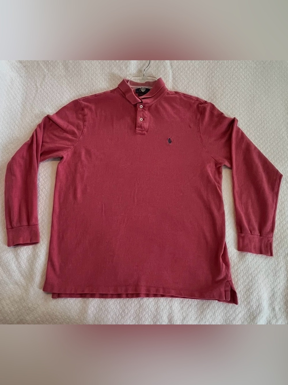 Polo Ralph Lauren Men’s Long-Sleeve Shirt Rose Red  / Navy Pony Size XL EUC